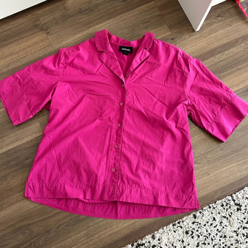Monki Fuchsia Collared Shirt